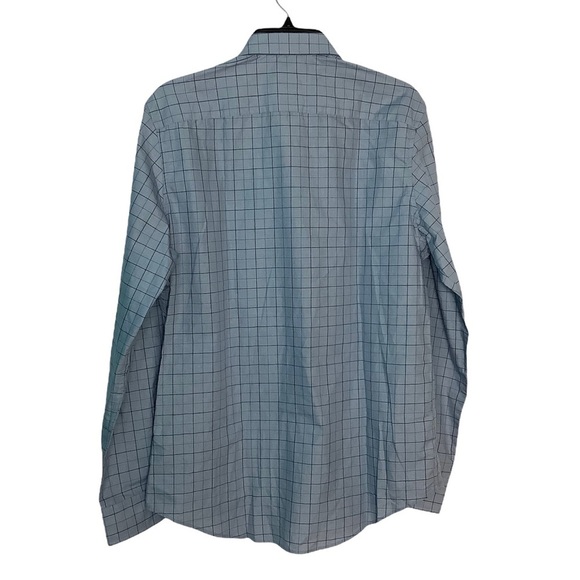 Tommy Hilfiger M Medium 38 - 40 Button Front Shirt Plaid Square Blue Casual NWOT - Picture 3 of 8